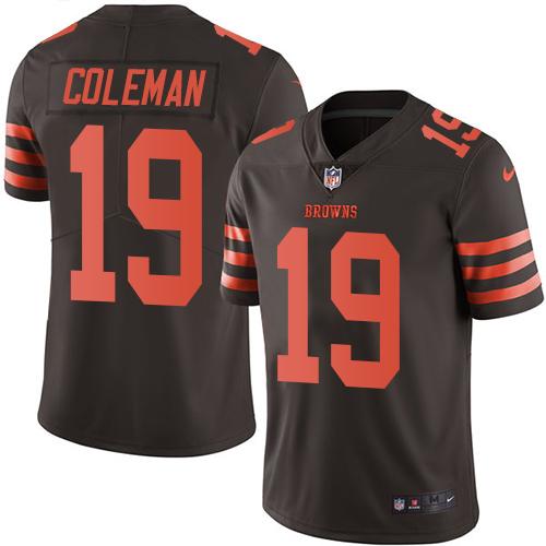 Nike Browns #19 Corey Coleman Brown Men's Stitched NFL Limited Rush Jersey - Click Image to Close
